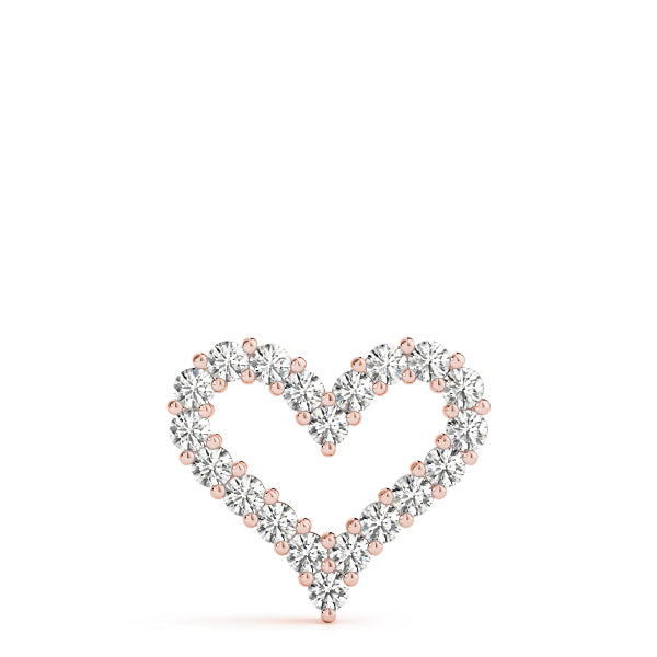 Rose gold Prong-Set Round Diamond Heart Pendant 1