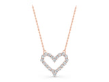 Rose gold Prong-Set Round Diamond Heart Pendant_36