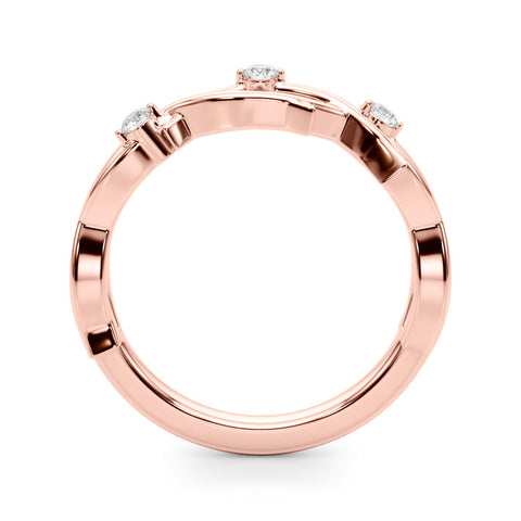 Rose gold Prong Set Round Diamond Twist Band 1
