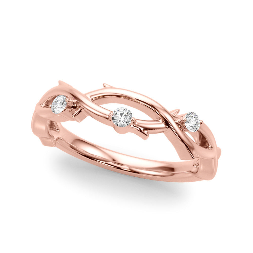 Rose gold Prong Set Round Diamond Twist Band