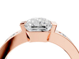 Rose gold Radiant Brilliant Channel-Set Diamond Ring with Bezel Prong Setting_10