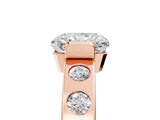 Rose gold Radiant Brilliant Channel-Set Diamond Ring with Bezel Prong Setting_11