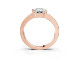 Rose gold Radiant Brilliant Channel-Set Diamond Ring with Bezel Prong Setting_9
