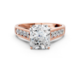 Rose gold Radiant Brilliant Channel-Set Solitaire Ring with Four-Prong Setting_20