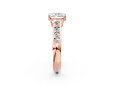 Rose gold Radiant Brilliant Channel-Set Solitaire Ring with Four-Prong Setting_22