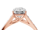Rose gold Radiant Brilliant Channel-Set Solitaire Ring with Four-Prong Setting_24