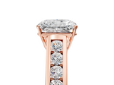 Rose gold Radiant Brilliant Channel-Set Solitaire Ring with Four-Prong Setting_25