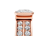 Rose gold Radiant Brilliant Diamond Channel Set Wide Band Ring with Bezel Setting_25
