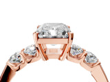 Rose gold Radiant Brilliant Diamond Five-Stone Engagement Ring with Prong Setting on a Classic Band_19