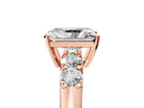Rose gold Radiant Brilliant Diamond Five-Stone Engagement Ring with Prong Setting on a Classic Band_20