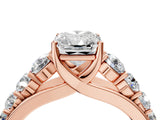 Rose gold Radiant Brilliant Diamond Pavé Band with Six-Prong Setting_19