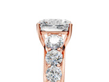 Rose gold Radiant Brilliant Diamond Pavé Band with Six-Prong Setting_20