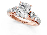 Rose gold Radiant Brilliant Diamond Pavé Band with Six-Prong Setting_4