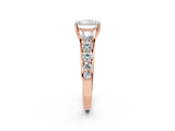 Rose gold Radiant Brilliant Diamond Pavé Band with Six-Prong Setting_5