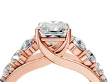Rose gold Radiant Brilliant Diamond Pavé Band with Six-Prong Setting_7