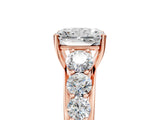 Rose gold Radiant Brilliant Diamond Pavé Band with Six-Prong Setting_8