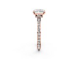 Rose gold Radiant Brilliant Pavé Band Solitaire with Four-Prong Setting_30