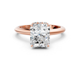Rose gold Radiant Brilliant Solitaire Engagement Ring with Six-Prong Setting and Classic Band_20