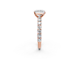 Rose gold Radiant Brilliant Solitaire with Pavé Band and Four-Prong Setting_65