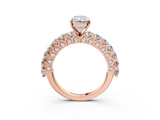 Rose gold Radiant Brilliant Solitaire with Pavé Band and Four-Prong Setting_66