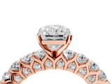 Rose gold Radiant Brilliant Solitaire with Pavé Band and Four-Prong Setting_67