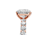 Rose gold Radiant Brilliant Solitaire with Pavé Band and Four-Prong Setting_68