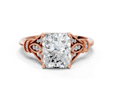 Rose gold Radiant Brilliant Solitaire with Pave Band and Four-Prong Setting_20