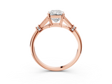 Rose gold Radiant Brilliant Solitaire with Pave Band and Four-Prong Setting_23