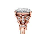 Rose gold Radiant Brilliant Solitaire with Pave Band and Four-Prong Setting_25