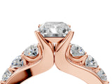 Rose gold Radiant Brilliant Solitaire with Side Stones on a Pave Band and Four-Prong Setting_28