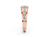Rose gold Radiant Brilliant Solitaire with Side Stones on a Pave Band and Four-Prong Setting_51