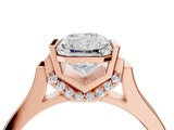Rose gold Radiant Cut Brilliant Solitaire Diamond Ring with Channel Set Band and Bar Prong Setting_12