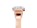 Rose gold Radiant Cut Brilliant Solitaire Diamond Ring with Channel Set Band and Bar Prong Setting_13