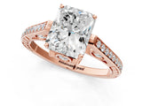 Rose gold Radiant Cut Cathedral Pave Diamond Engagement Ring with Six-Prong Setting_27