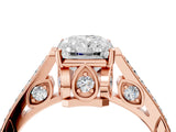Rose gold Radiant Cut Cathedral Pave Diamond Engagement Ring with Six-Prong Setting_30