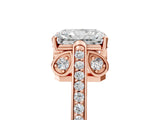 Rose gold Radiant Cut Cathedral Pave Diamond Engagement Ring with Six-Prong Setting_31