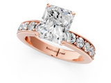 Rose gold Radiant Cut Channel Set Diamond Engagement Ring with Four-Prong Setting_257