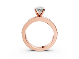 Rose gold Radiant Cut Channel Set Diamond Engagement Ring with Four-Prong Setting_259