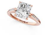Rose gold Radiant Cut Channel Set Solitaire Engagement Ring with Four-Prong Setting_226
