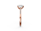 Rose gold Radiant Cut Channel Set Solitaire Engagement Ring with Four-Prong Setting_227
