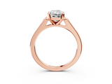 Rose gold Radiant Cut Channel Set Solitaire Engagement Ring with Four-Prong Setting_228