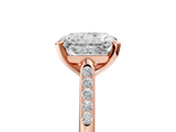 Rose gold Radiant Cut Channel Set Solitaire Engagement Ring with Four-Prong Setting_230