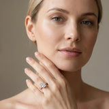 Rose gold Radiant Cut Channel Set Solitaire Engagement Ring with Prong Setting_13