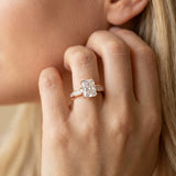 Rose gold Radiant Cut Channel Set Solitaire Engagement Ring with Prong Setting_14