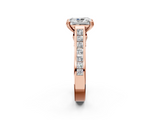 Rose gold Radiant Cut Channel Set Solitaire Engagement Ring with Prong Setting_35