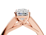 Rose gold Radiant Cut Channel Set Solitaire Ring with Four-Prong Setting_10