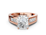Rose gold Radiant Cut Channel Set Solitaire Ring with Four-Prong Setting_6