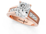 Rose gold Radiant Cut Channel Set Solitaire Ring with Four-Prong Setting_7