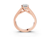 Rose gold Radiant Cut Channel Set Solitaire Ring with Four-Prong Setting_9