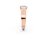 Rose gold Radiant Cut Cut Diamond Channel Set Solitaire Ring with Four-Prong Setting_5